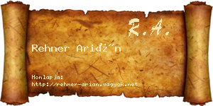 Rehner Arián névjegykártya